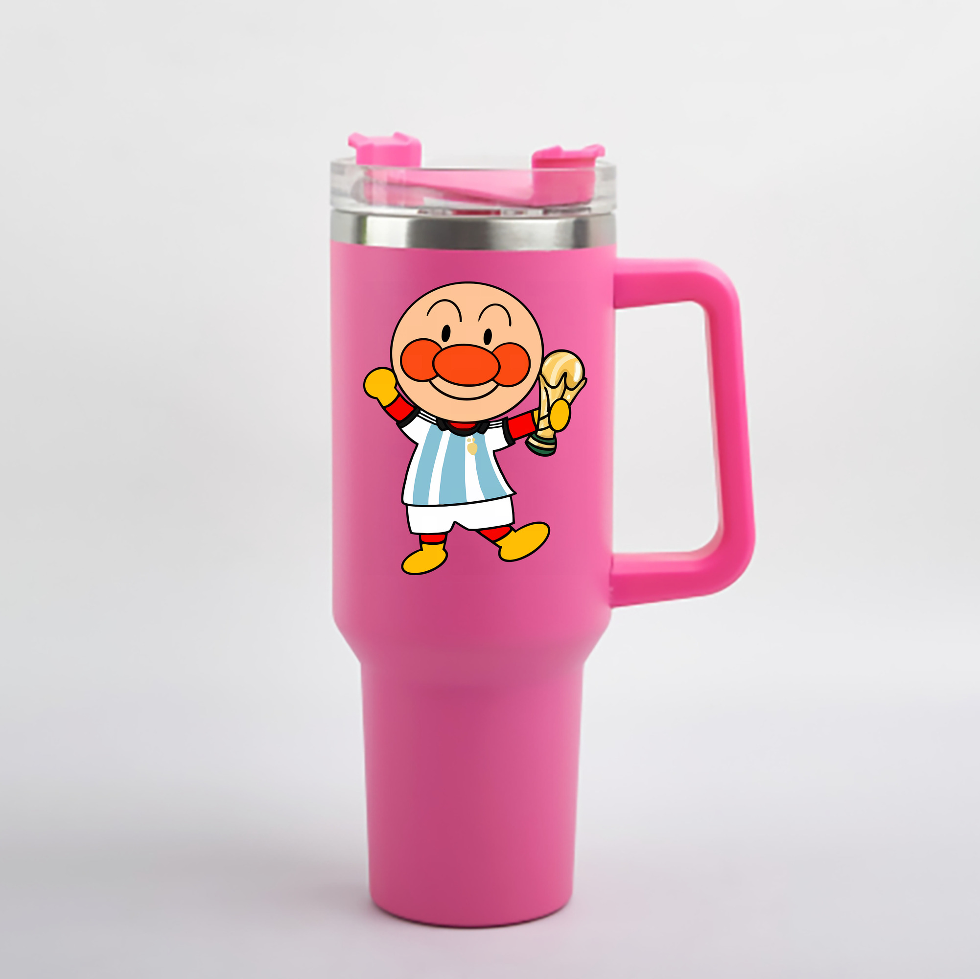 （画像用） アンパンマン Anpanman 1200mL車用タンブラー - クリスタルステッカー（プラスチックストロー付き）
